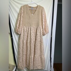 Polagram Blush Lace Midi Dress